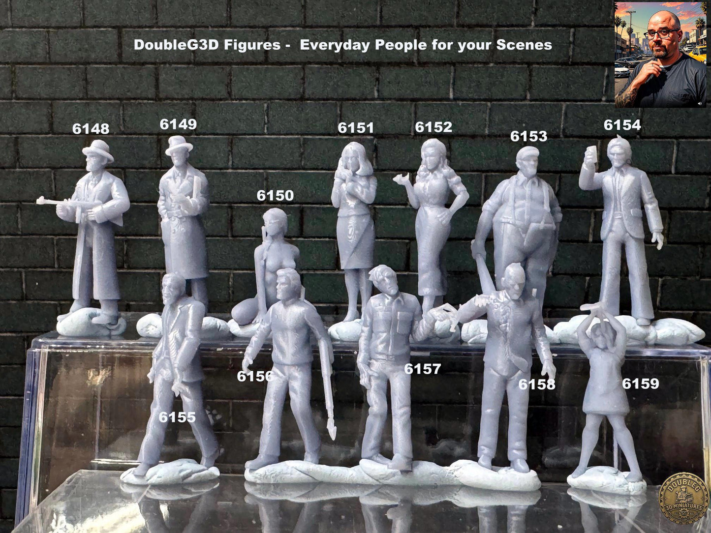 Double G 1:64 Miniature Human Figures - Unpainted - great for Dioramas - Made in the USA LOT 761 Miniature 1.10