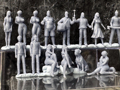Double G 1:64 Miniature Human Figures - Unpainted - great for Dioramas - Made in the USA LOT 763 Miniature 1.10