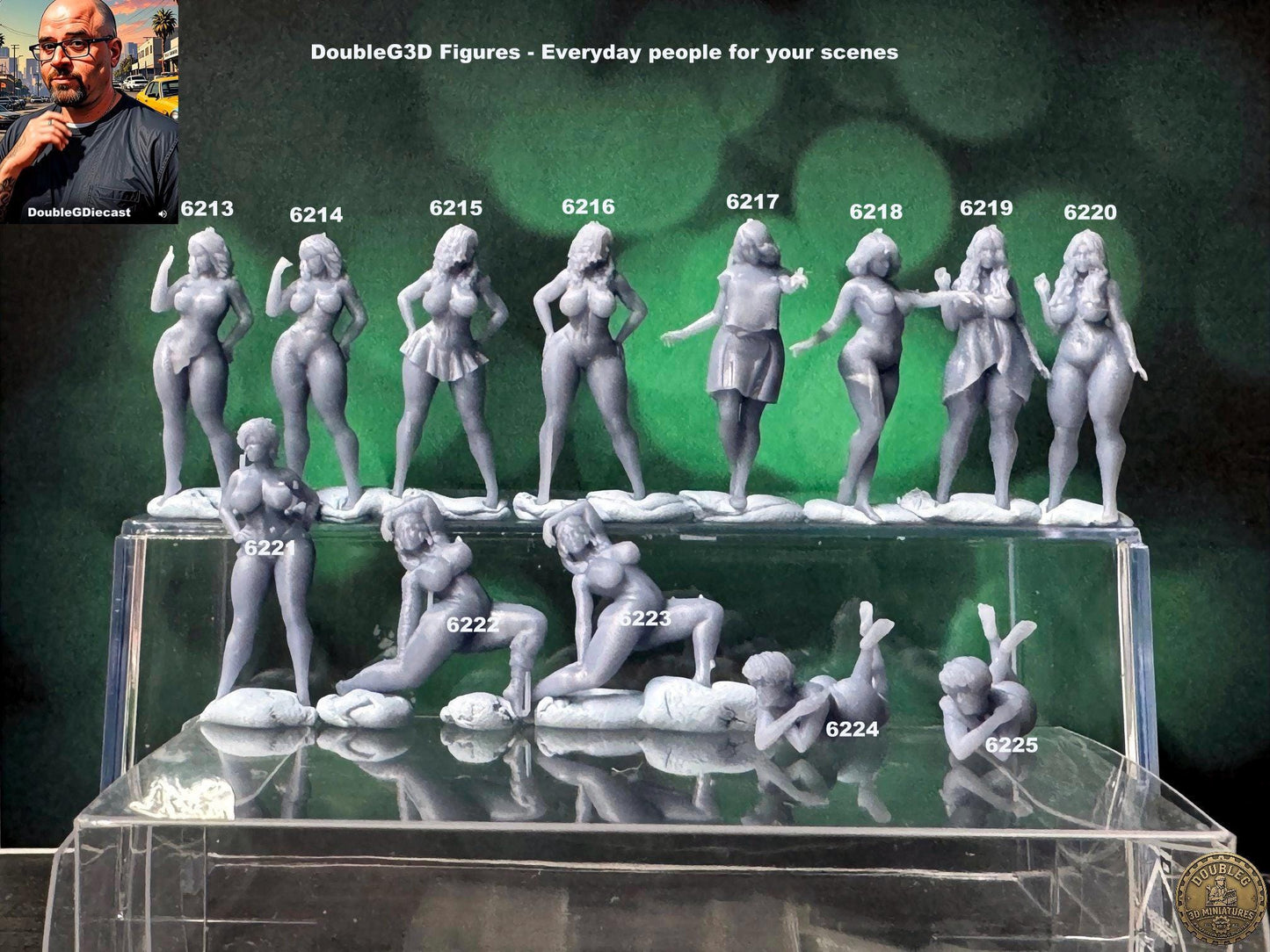 Double G 1:64 Miniature Human Figures - Unpainted - great for Dioramas - Made in the USA LOT 766 Miniature 1.10