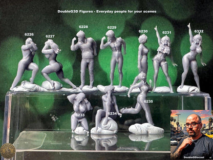 Double G 1:64 Miniature Human Figures - Unpainted - great for Dioramas - Made in the USA LOT 767 Miniature 1.10