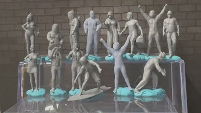 Double G 1:64 Miniature Human Figures - Unpainted - great for Dioramas - Made in the USA LOT 708 Miniature 1.10 Misc People